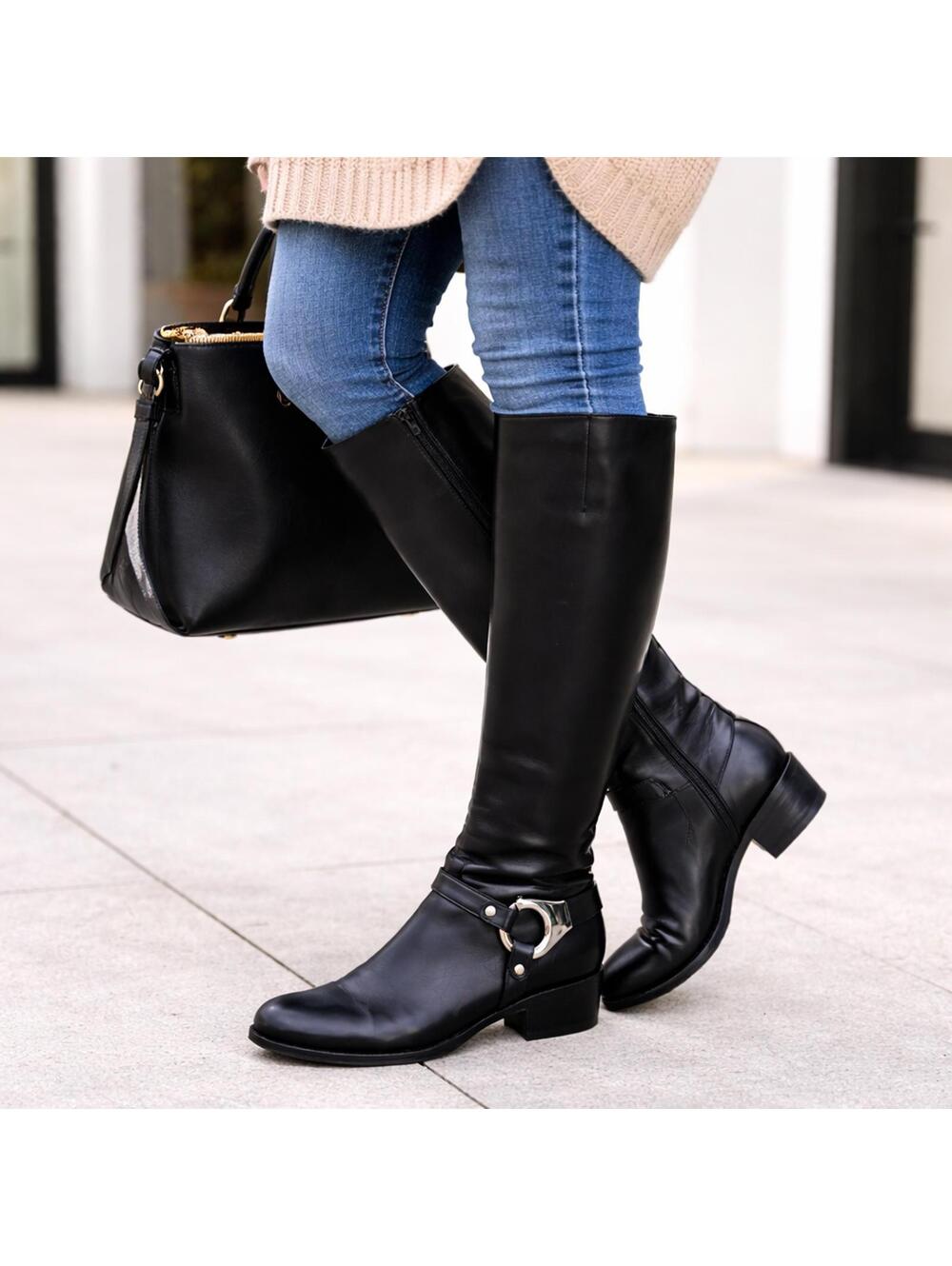 Via Spiga Black Leather Knee-High Boots – Size 6M